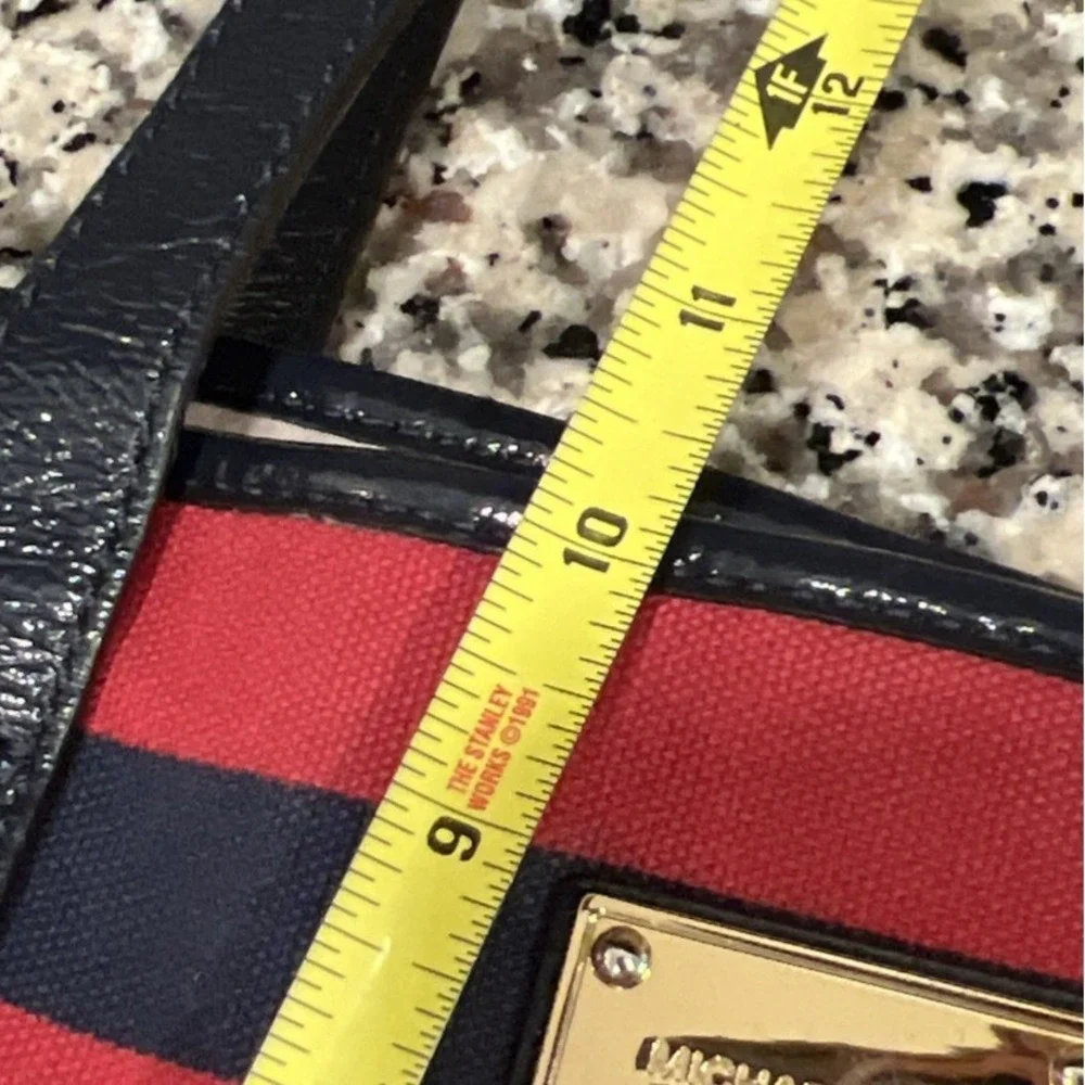 Michael Kors Jet Set Purse Tote Red Blue Strap Jet Set‎ Cloth Canvas
